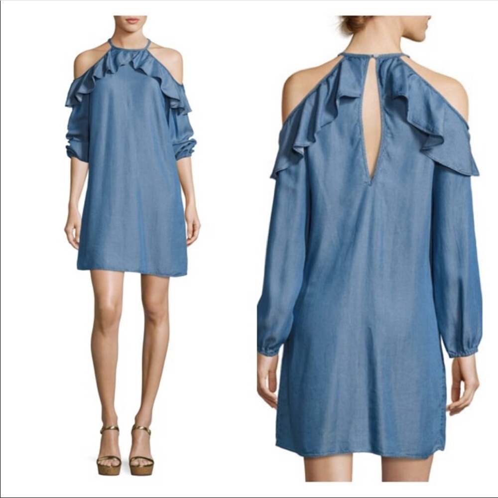 MICHAEL Michael Kors Chambray Cold Shoulder Dress